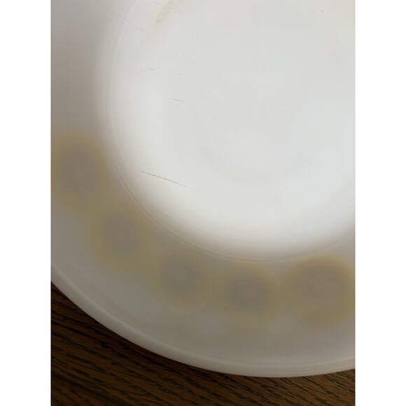 Vintage Glasbake J2600 Casserole Yellow Gold Medallion Floral Daisy Dish 2 QT. - Picture 7 of 7